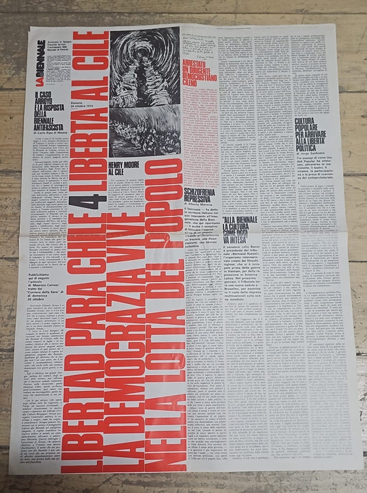 Libertà al Cile - Venezia 26 ottobre 1974 - manifesto di Giò Pomodoro, Stella rossa stella della ragione - IOLIBROCARMINE