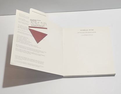 Interno catalogo Achille Funi immagini e testi arte italiana frontespizio segnalibro della mostra 
