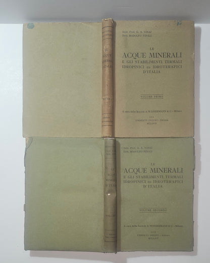 Le Acque Minerali e gli Stabilimenti Termali Idropinici ed Idroterapici d'Italia – Vinaj Pinali – 2 Volumi 1916-1923 - IOLIBROCARMINE
