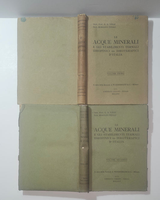 Le Acque Minerali e gli Stabilimenti Termali Idropinici ed Idroterapici d'Italia – Vinaj Pinali – 2 Volumi 1916-1923 - IOLIBROCARMINE