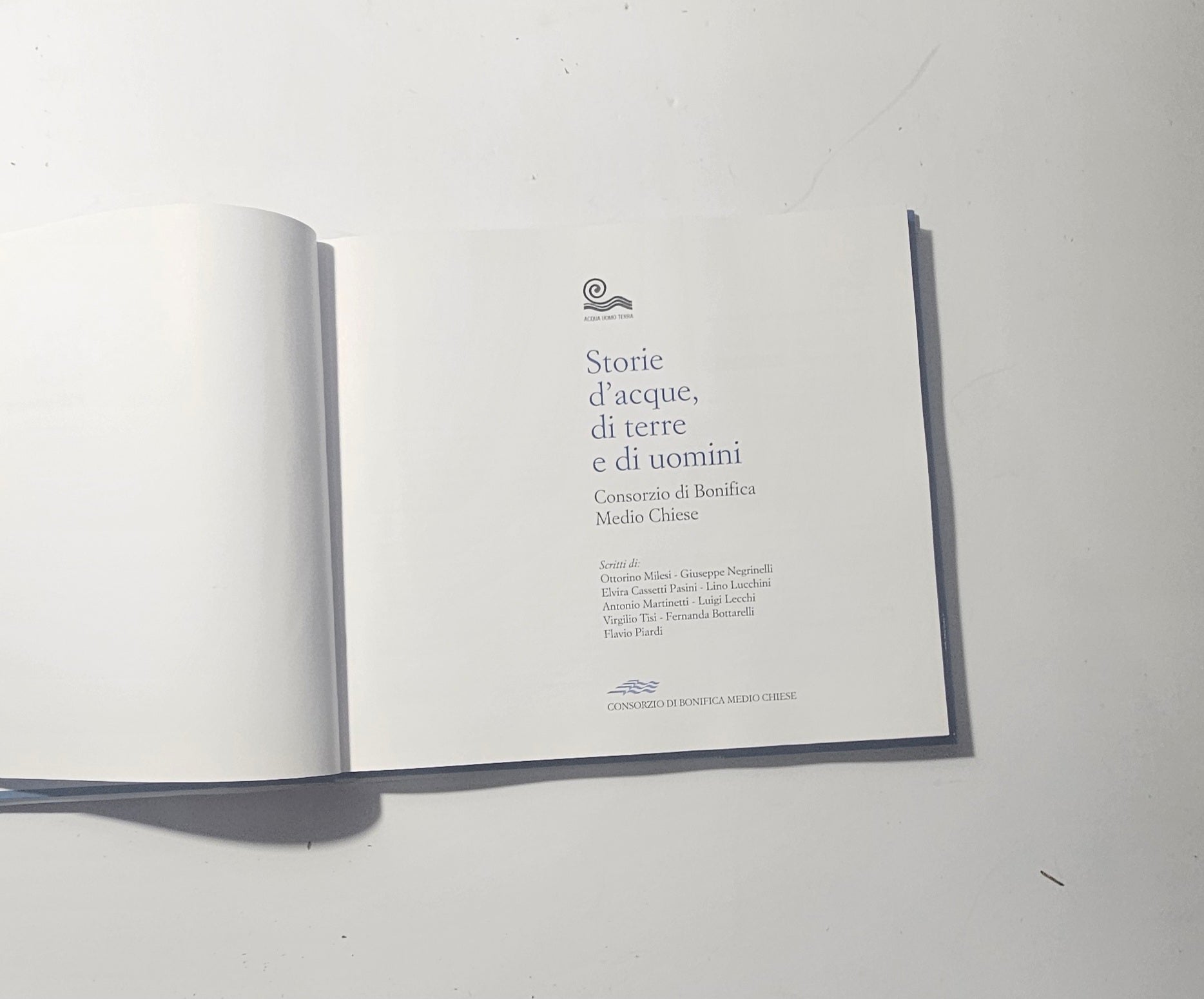 Frontespizio del libro sul Consorzio di Bonifica Medio Chiese io libro carmine