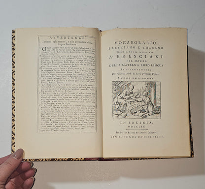 iolibrocarmine frontespizio vocabolario bresciano ristampa 1769
