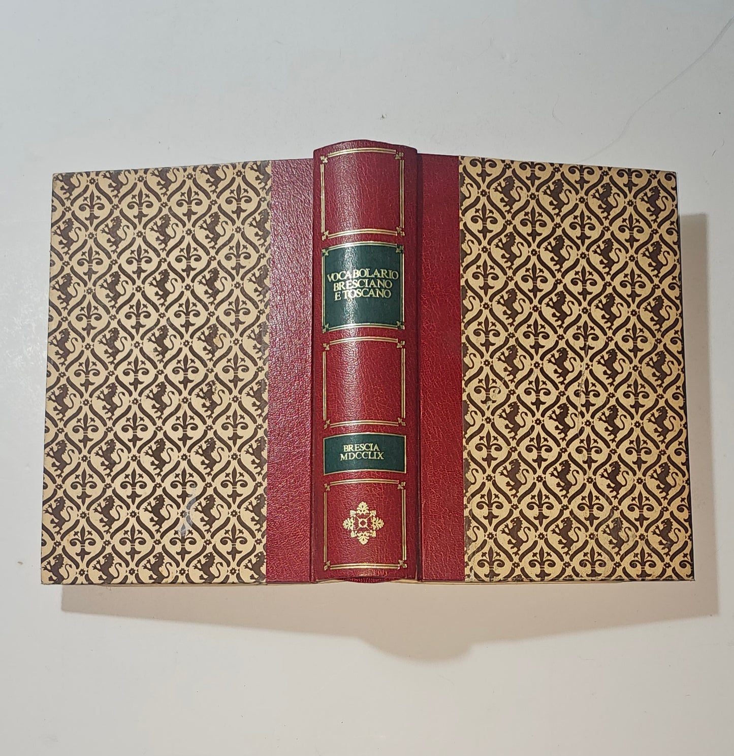 iolibrocarmine vocabolario bresciano toscano facsimile dorso pelle
