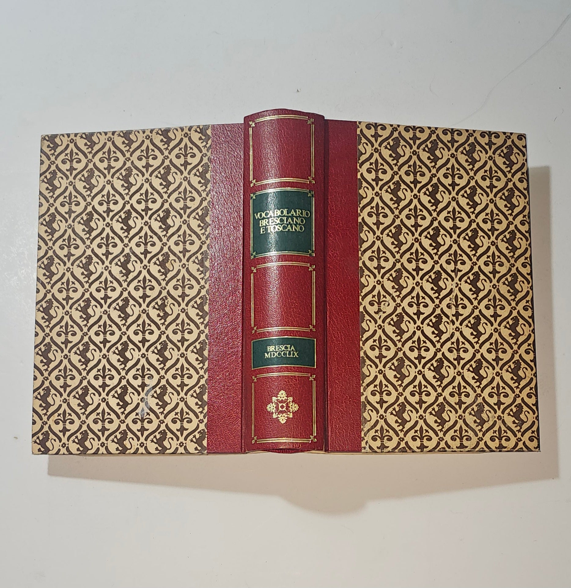 iolibrocarmine vocabolario bresciano toscano facsimile dorso pelle
