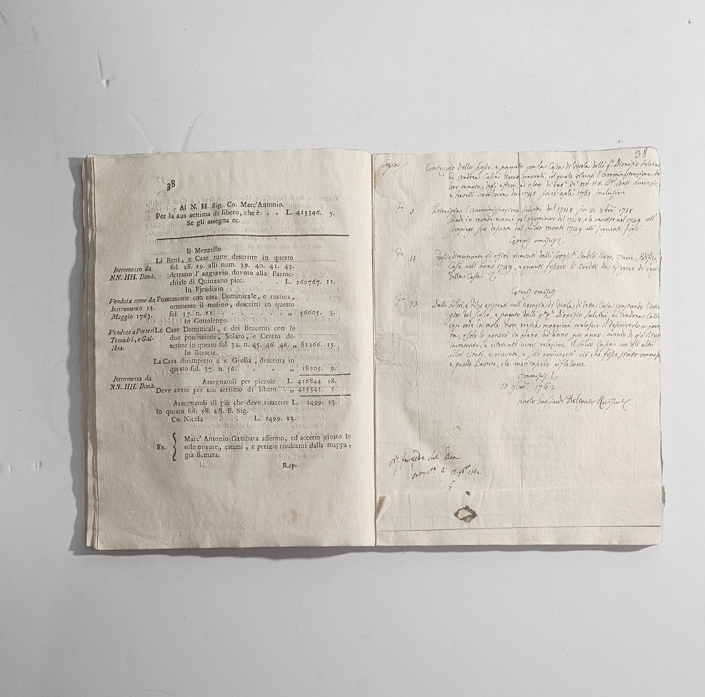 pagina manoscritta inserita nel testo  io libro carmine
