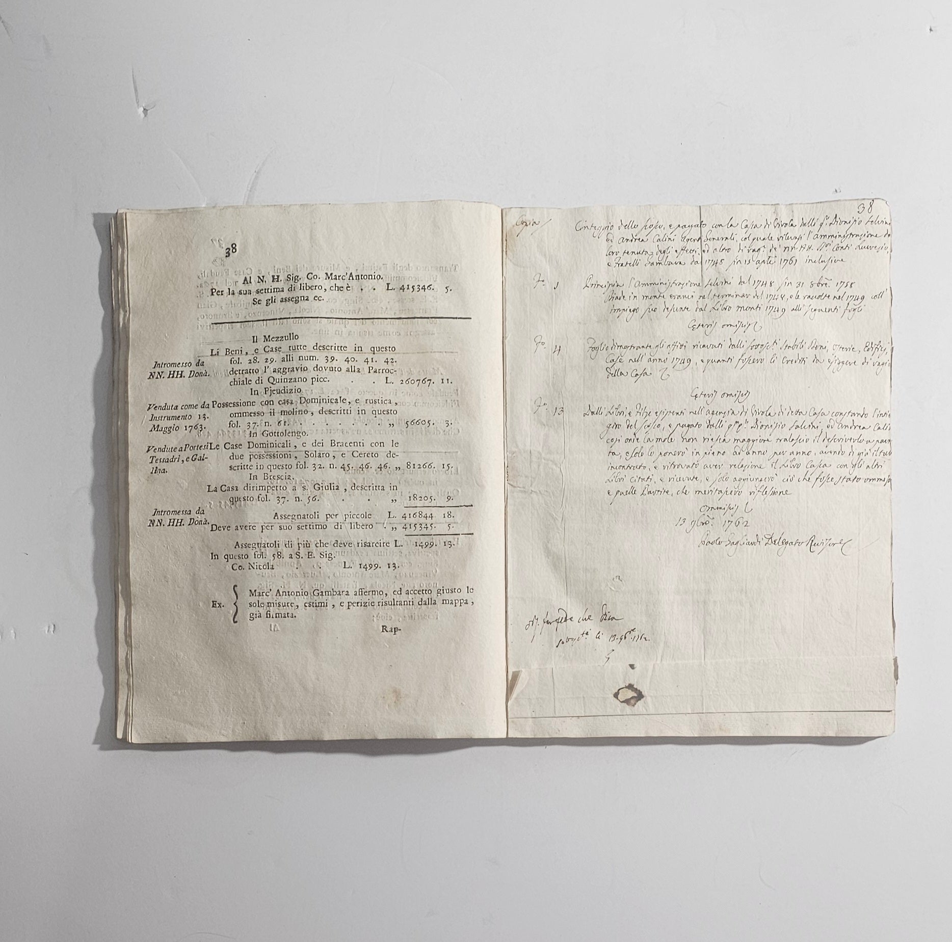 pagina manoscritta inserita nel testo  io libro carmine