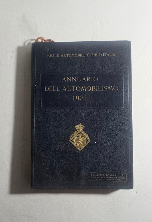 Annuario dell'Automobilismo 1931 Reale Automobile Club d'Italia copertina originale Iolibrocarmine