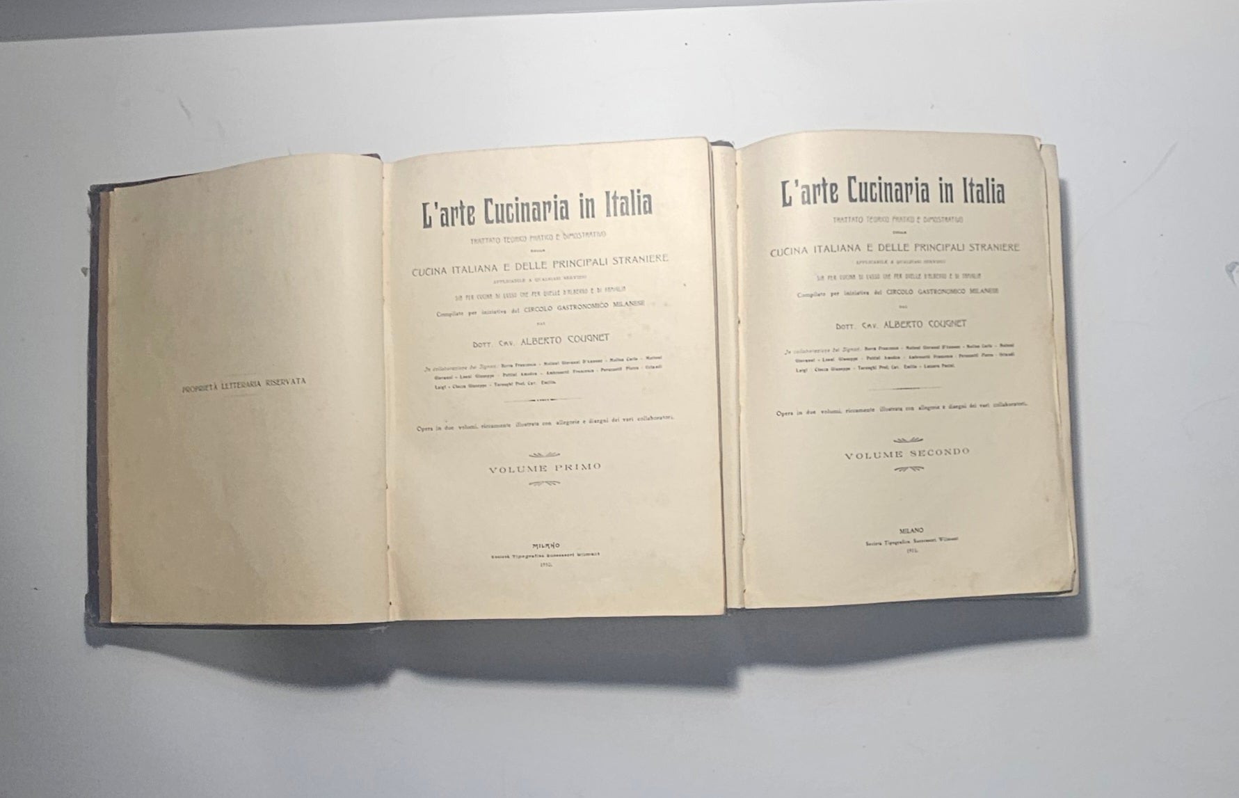 Frontespizio libro gastronomia italiana 1910 Cougnet iolibrocarmine