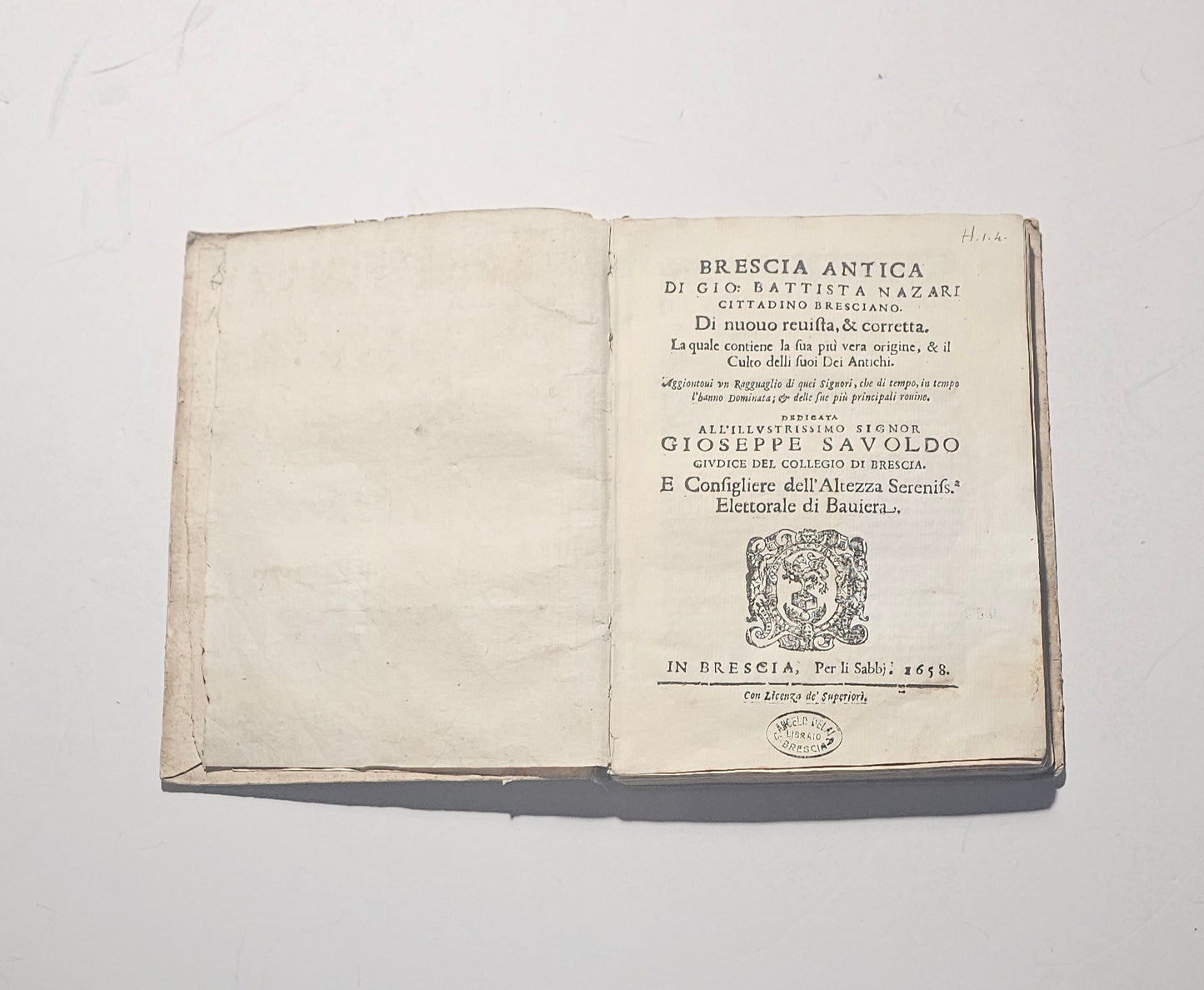Brescia Antica Gio Battista Nazari edizione 1658 iolibrocarmine
