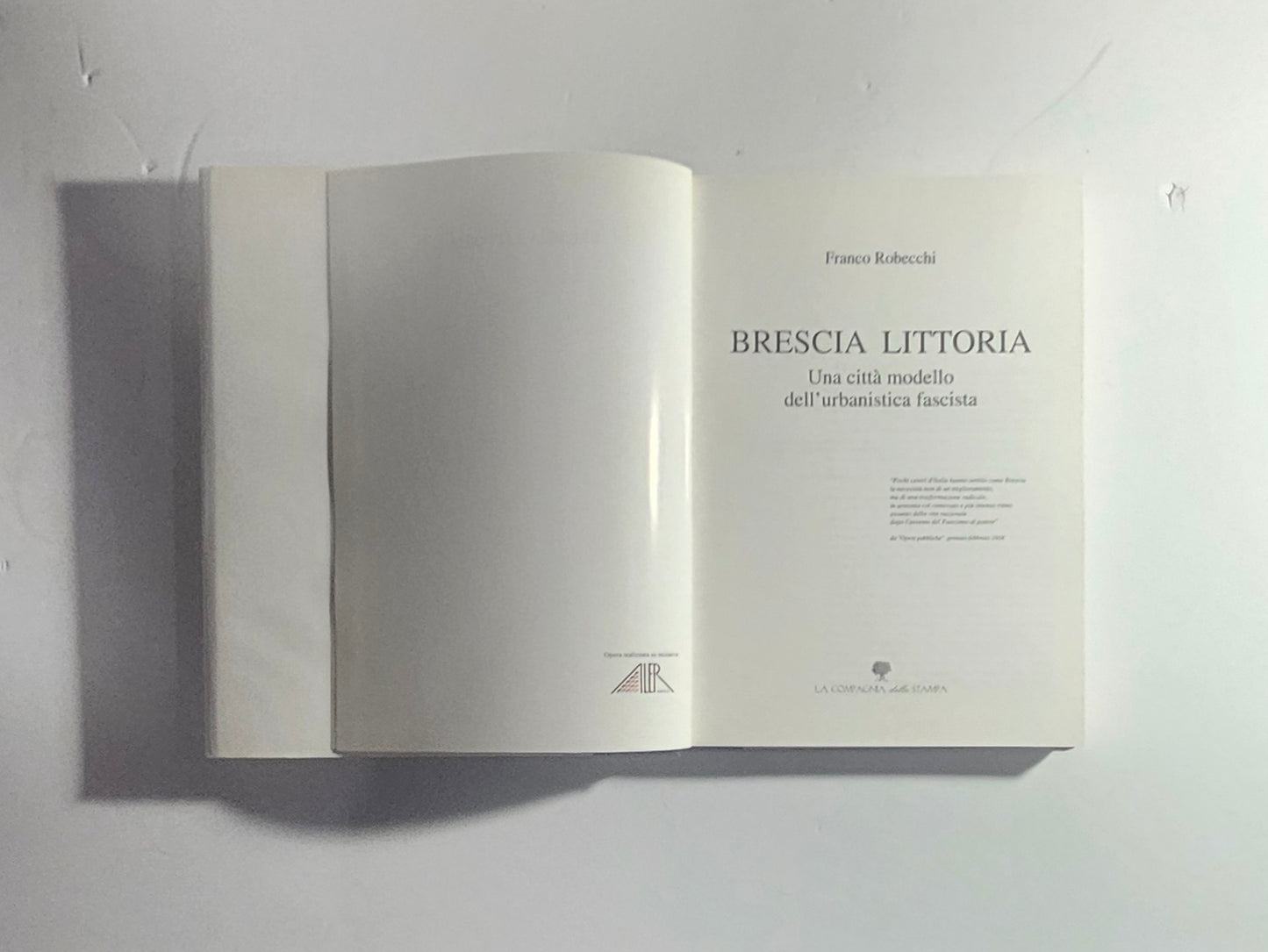 iolibrocarmine frontespizio urbanistica fascista Brescia

