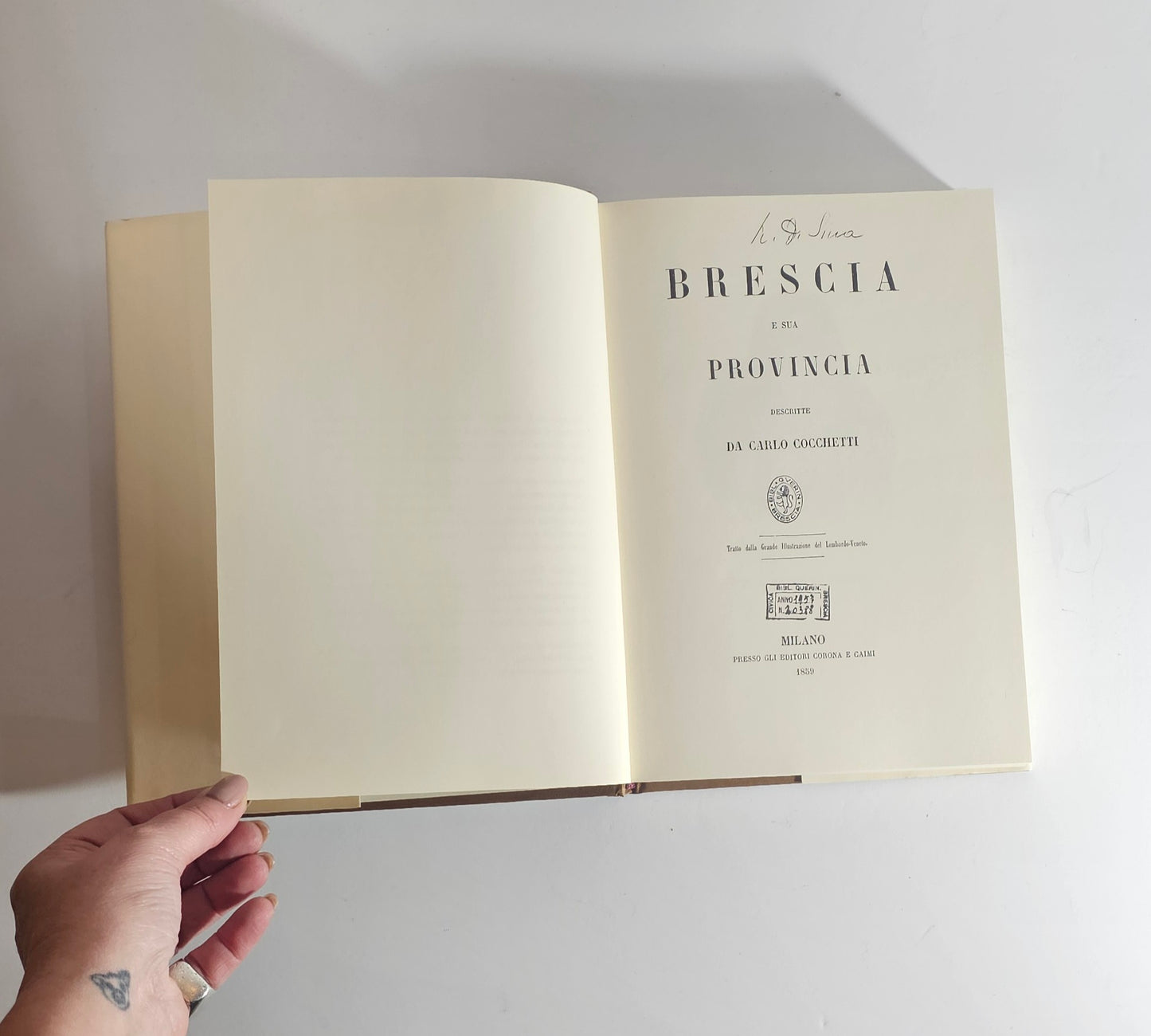 Pagine interne libro frontespizio storico Brescia incisioni io libro carmine anastatica 

