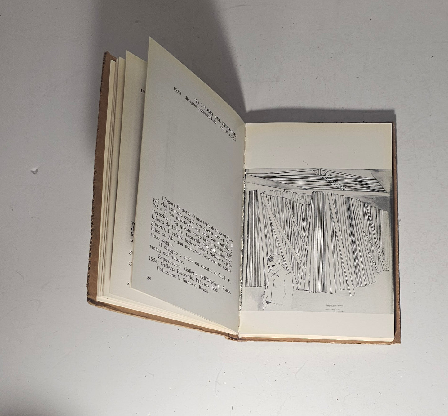Interno libro con disegni Bruno Caruso grafica italiana Novecento