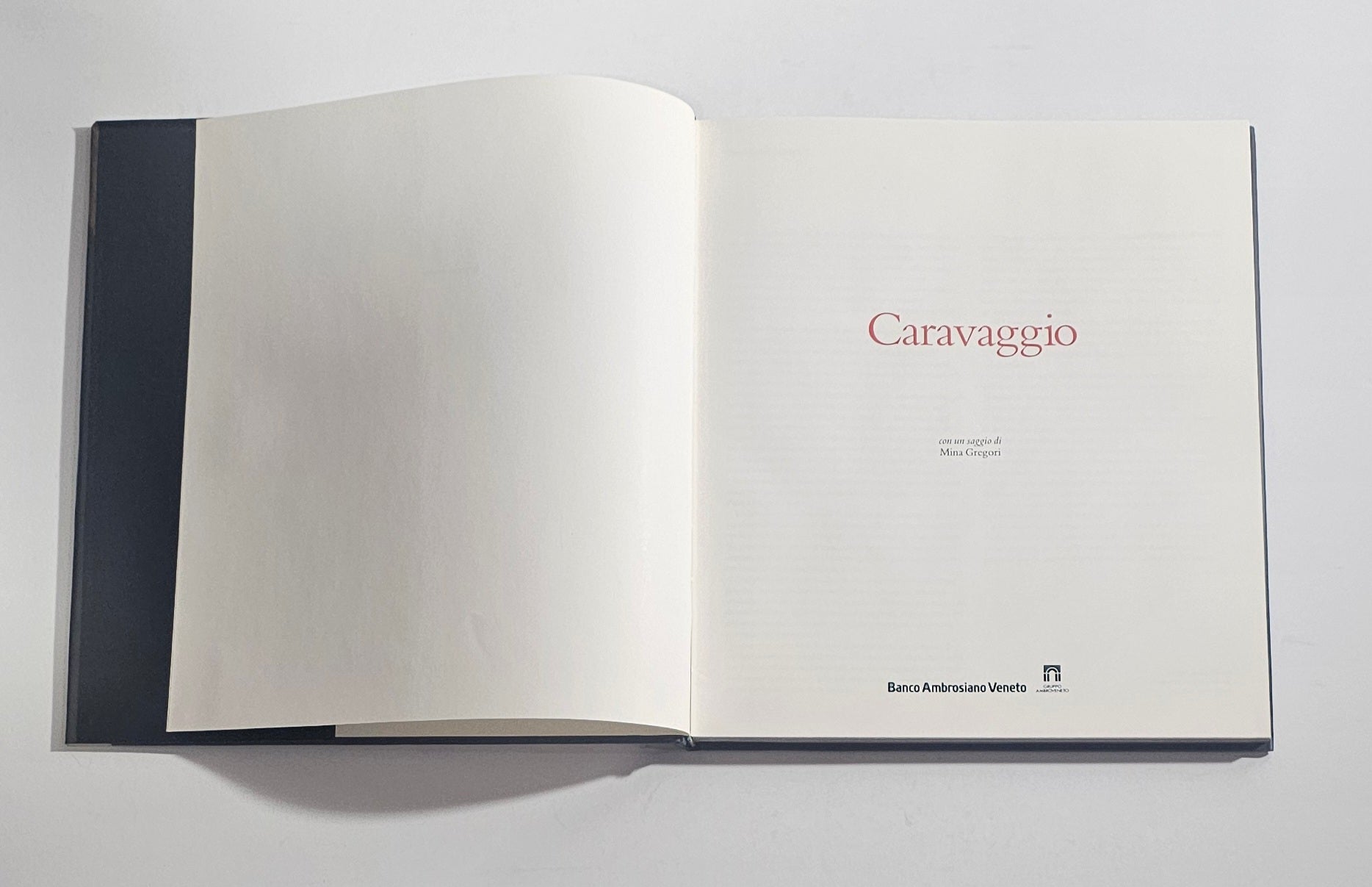 caravaggio frontespizio libro mina gregori banco ambrosiano veneto