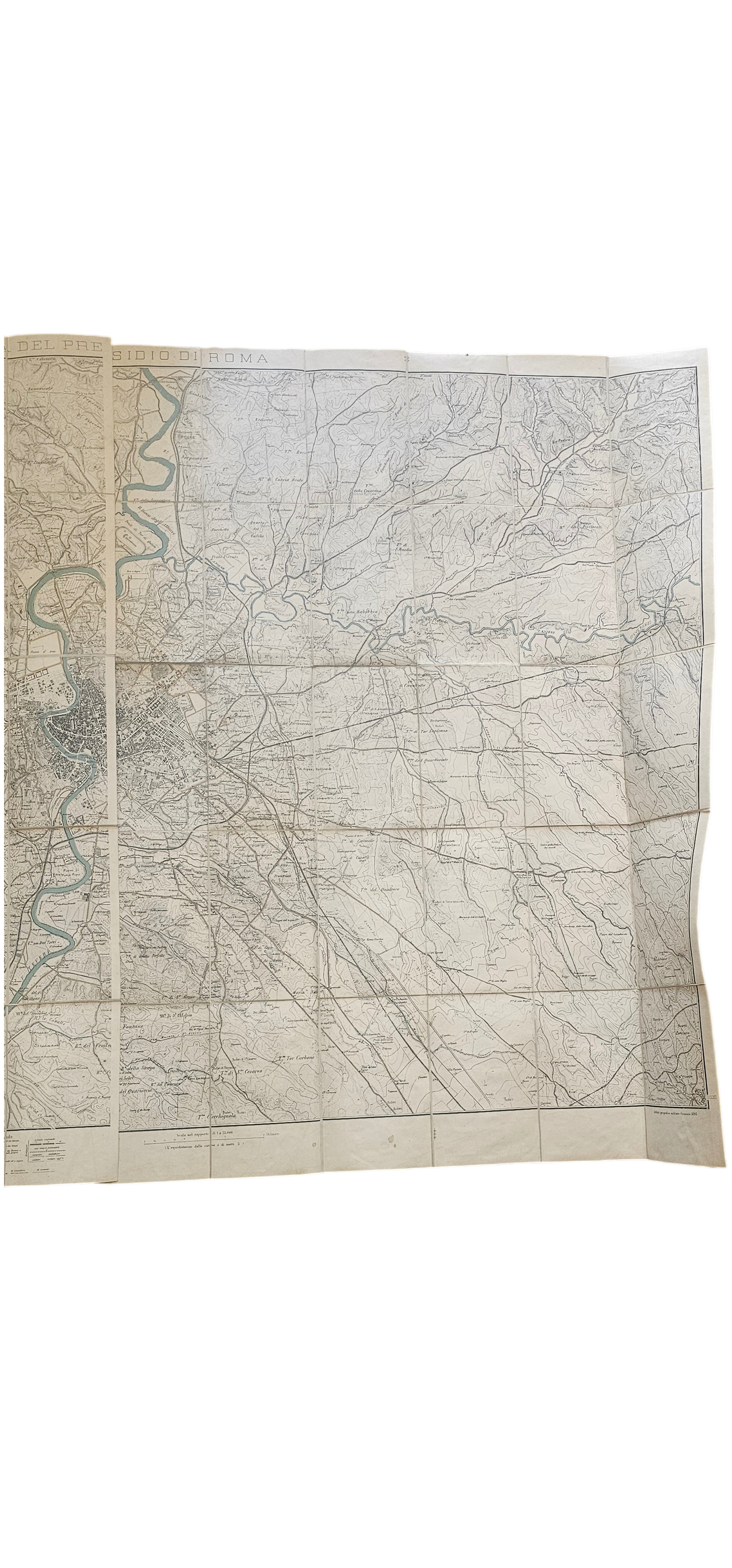 Dettaglio Carta del Presidio di Roma Foglio Est mappa topografica militare pieghevole iolibrocarmine