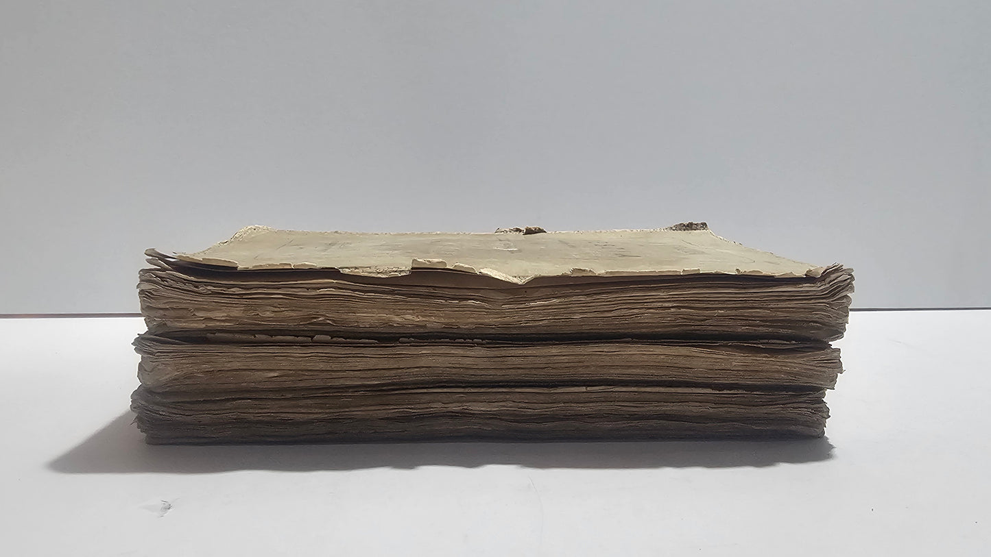 Carta brunita libro antico 1852 Brescia
