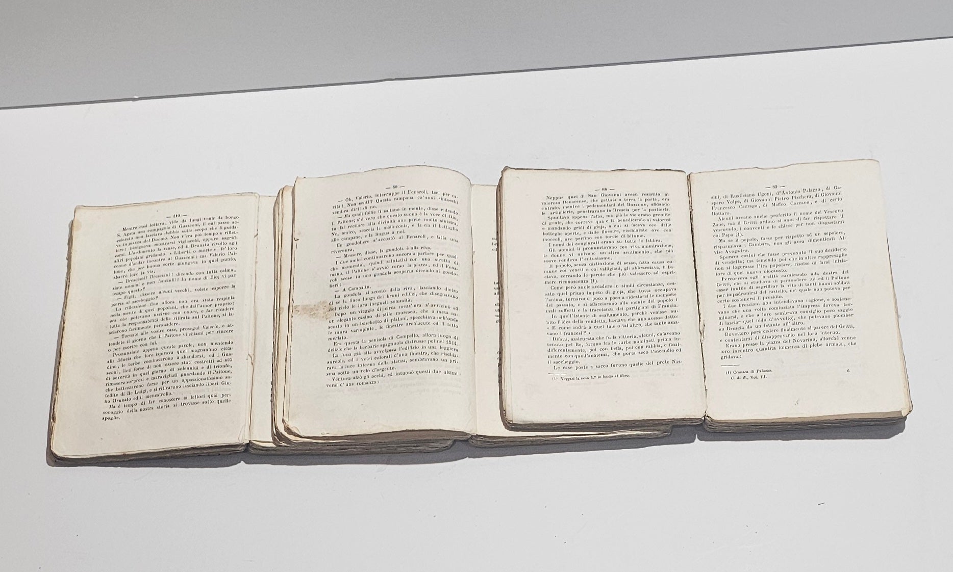 Pagine interne libro antico La congiura di Brescia