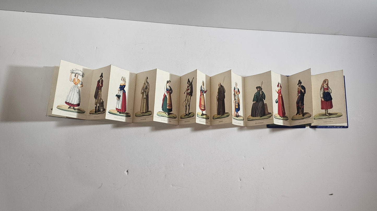 cromolitografie costumi italiani ottocento sequenza figure
