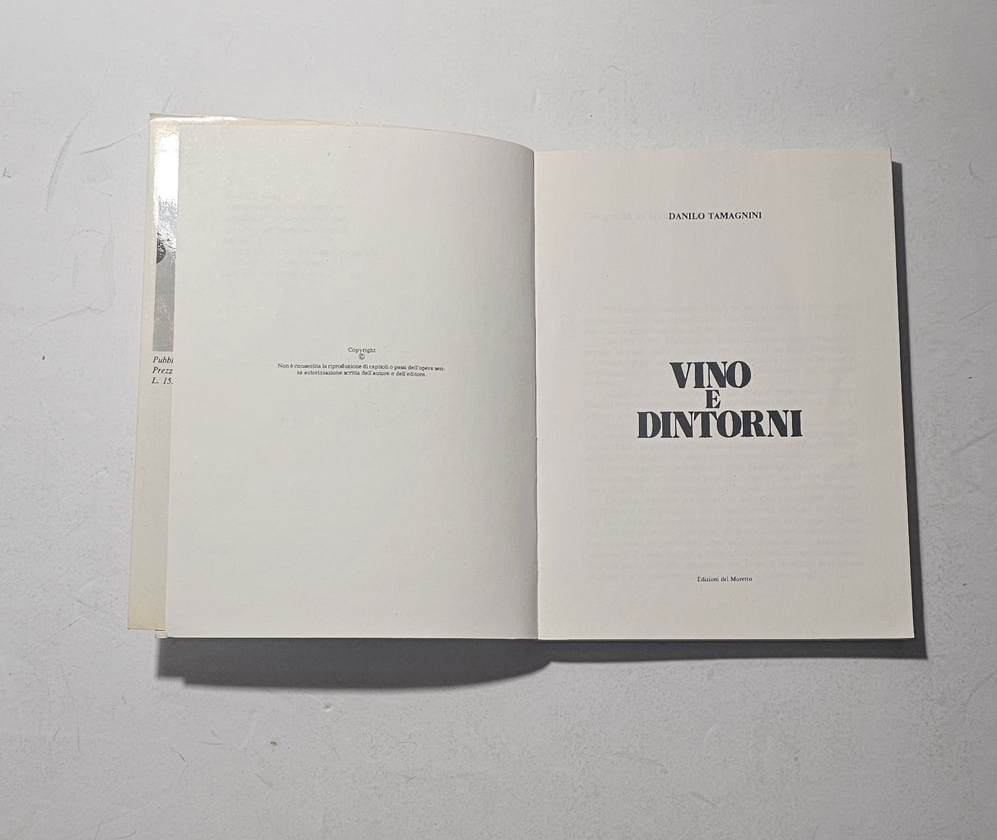 Pagina del frontespizio del libro “Vino e dintorni” di Danilo Tamagnini, volume di interesse enologico e territoriale dedicato alla Lombardia.