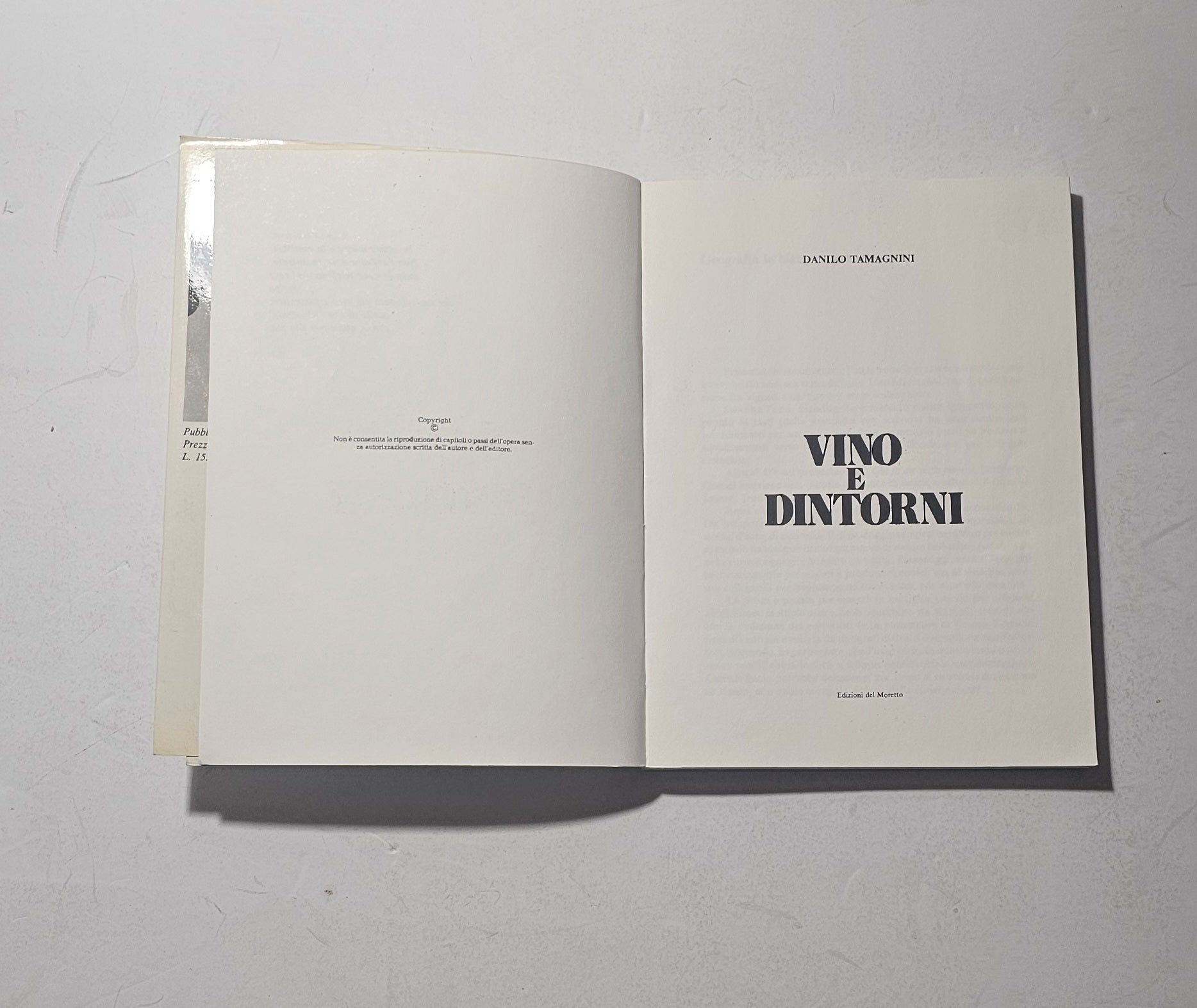 Pagina del frontespizio del libro “Vino e dintorni” di Danilo Tamagnini, volume di interesse enologico e territoriale dedicato alla Lombardia.