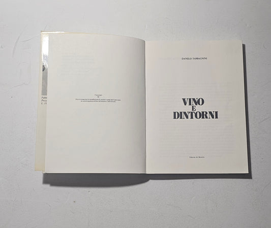Pagina del frontespizio del libro “Vino e dintorni” di Danilo Tamagnini, volume di interesse enologico e territoriale dedicato alla Lombardia.