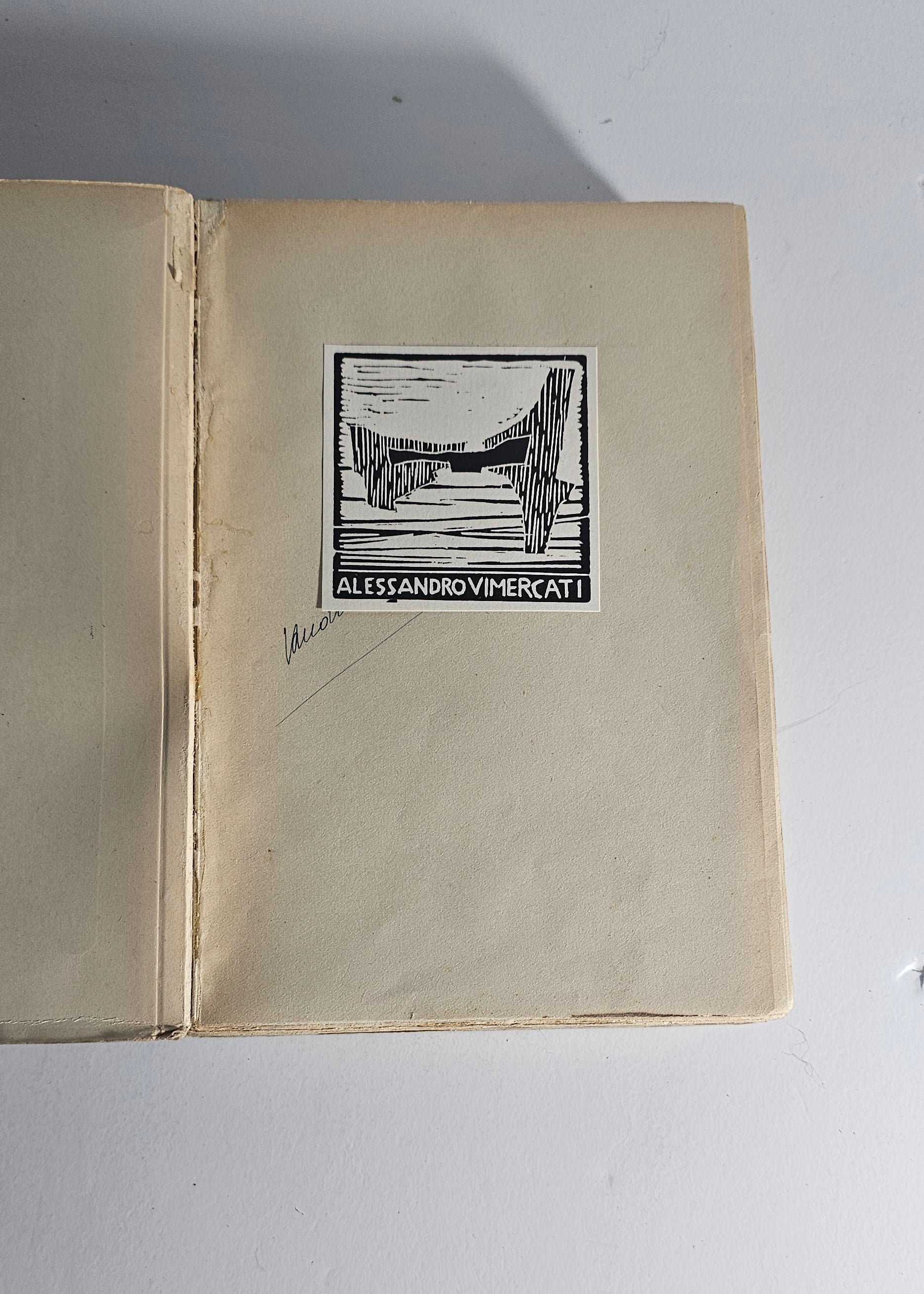 Ex libris Alessandro Vimercati libro antico io libro carmine
