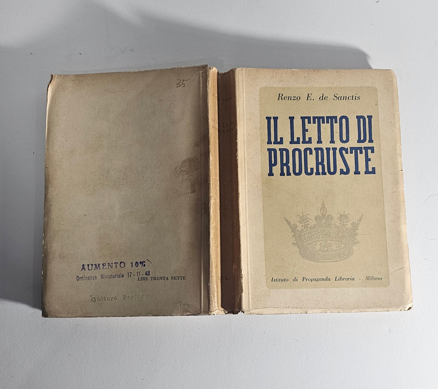 Libro Il letto di Procuste De Sanctis IPL Milano io libro carmine
