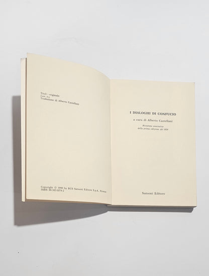 Frontespizio libro Dialoghi di Confucio traduzione italiana
