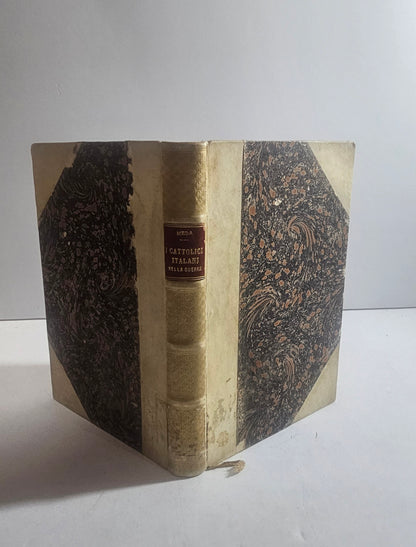 libro antico filippo meda cattolici italiani nella guerra copertina marmorizzata