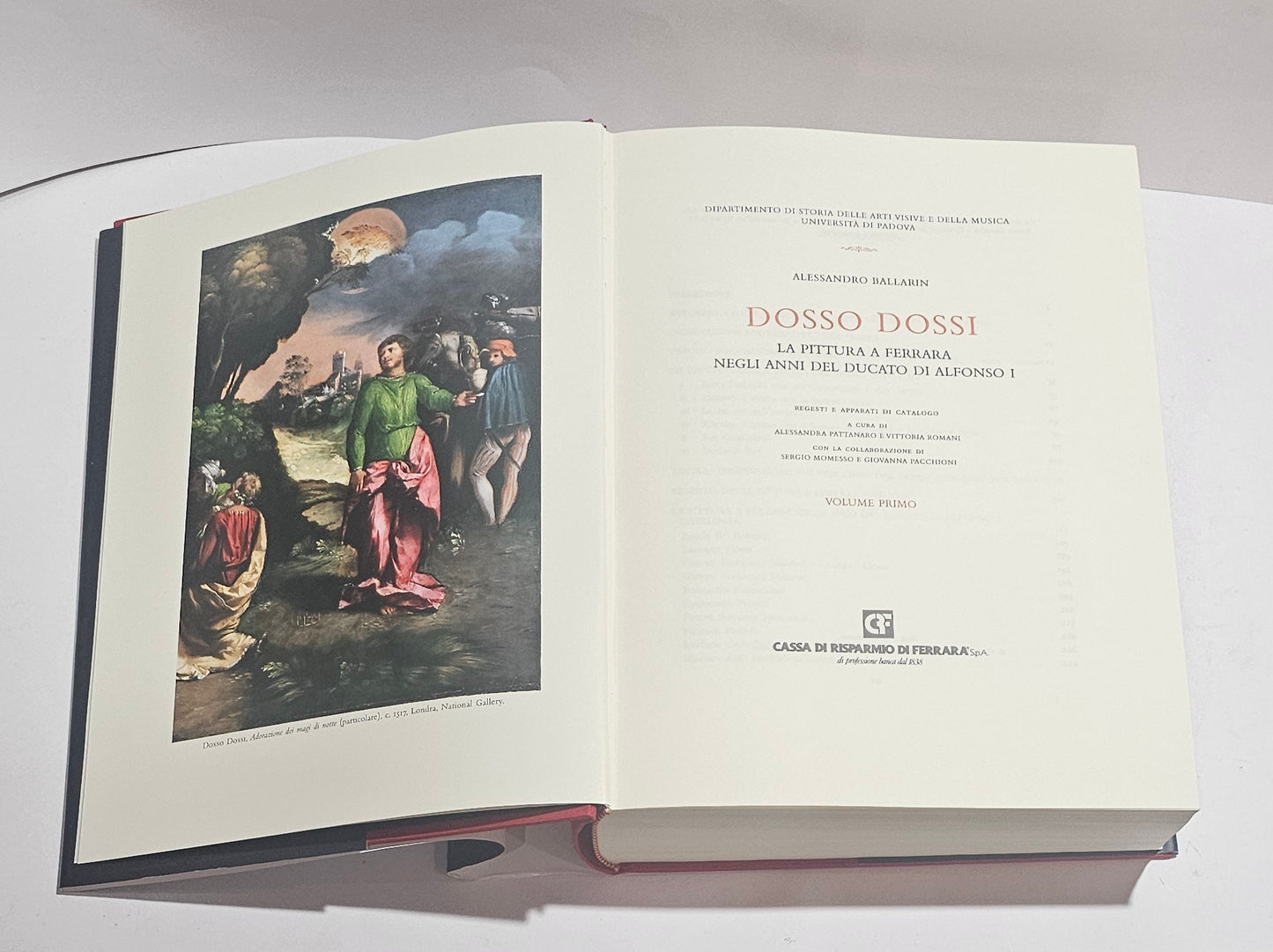 Frontespizio Dosso Dossi Ballarin pittura a Ferrara Alfonso I volume primo