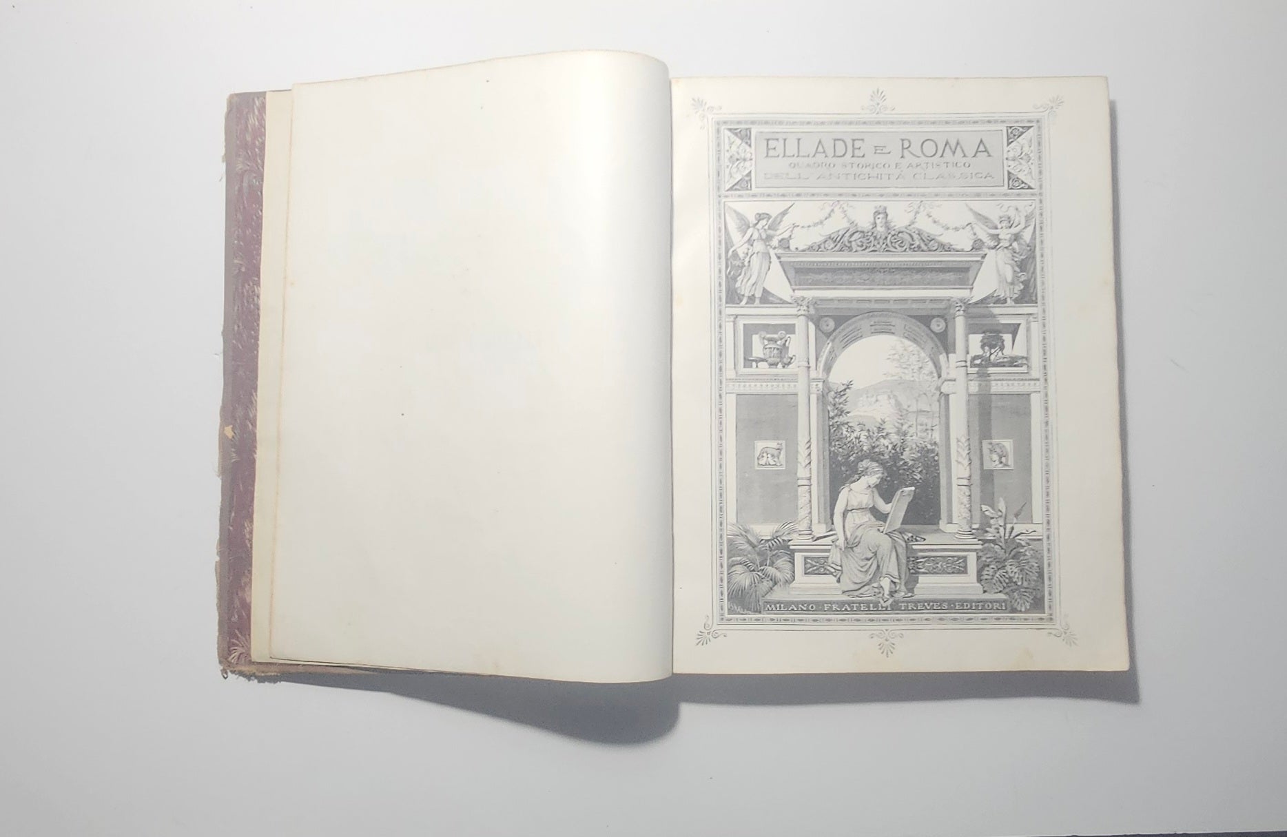 ellade e roma jacopo di falke libro antico 1882 antiporta figurato
