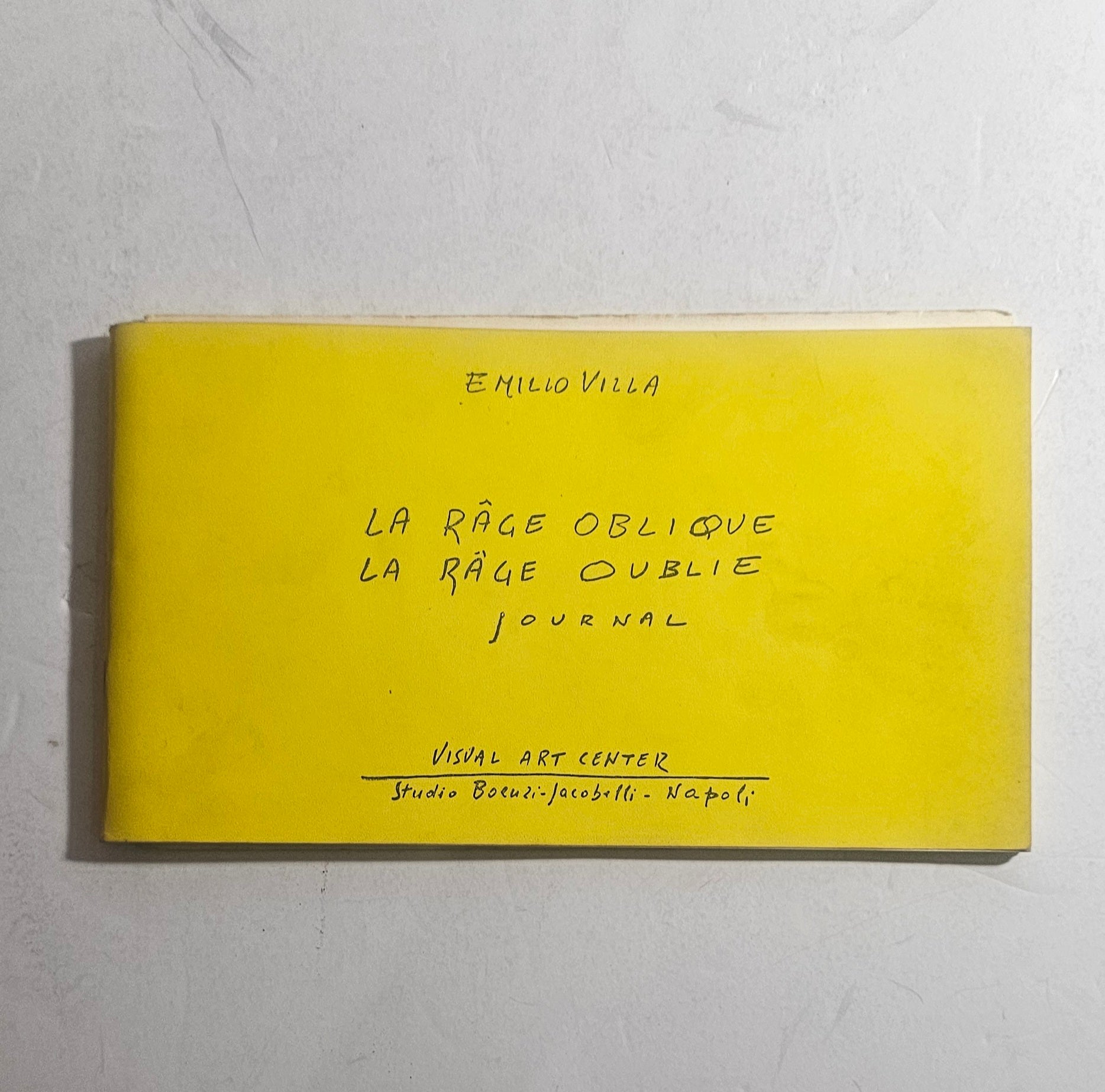 Emilio Villa La Râge Oblique La Râge Oublie copertina originale Iolibrocarmine