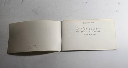 Frontespizio del libro d'artista La Râge Oblique La Râge Oublie di Emilio Villa Iolibrocarmine