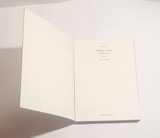 Fabio Mauri Linguaggio è guerra libro arte concettuale italiana ideologia frontespizio