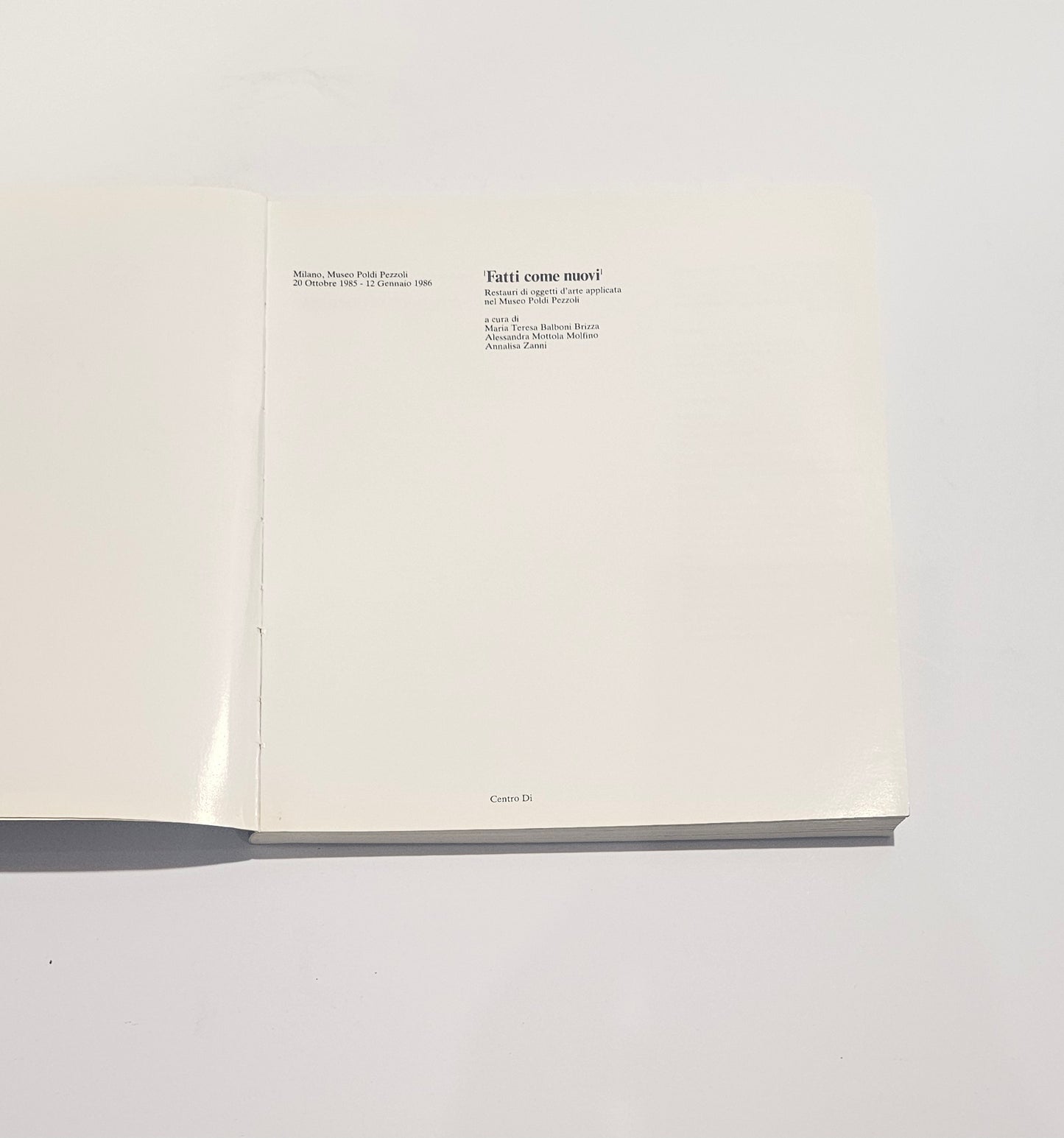 Frontespizio libro Fatti come nuovi Museo Poldi Pezzoli Milano