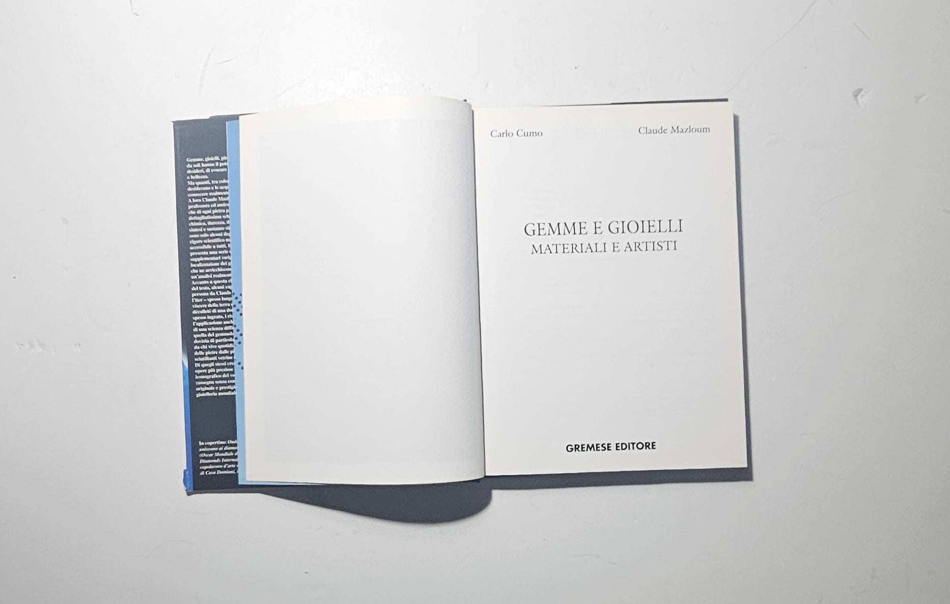 Frontespizio Gemme e Gioielli Materiali e Artisti Carlo Cumo Claude Mazloum iolibrocarmine