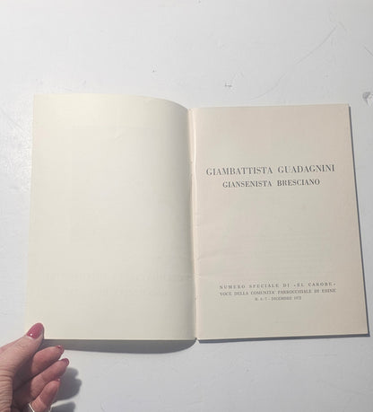 Frontespizio del volume Giambattista Guadagnini Giansenista Bresciano iolibrocarmine