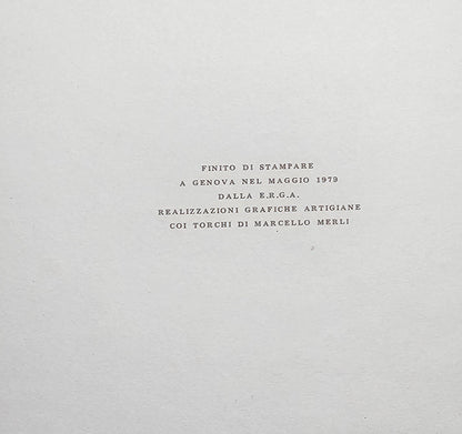 Colophon stampa artigianale Genova 1979 Giannetto Fieschi iolibrocarmine