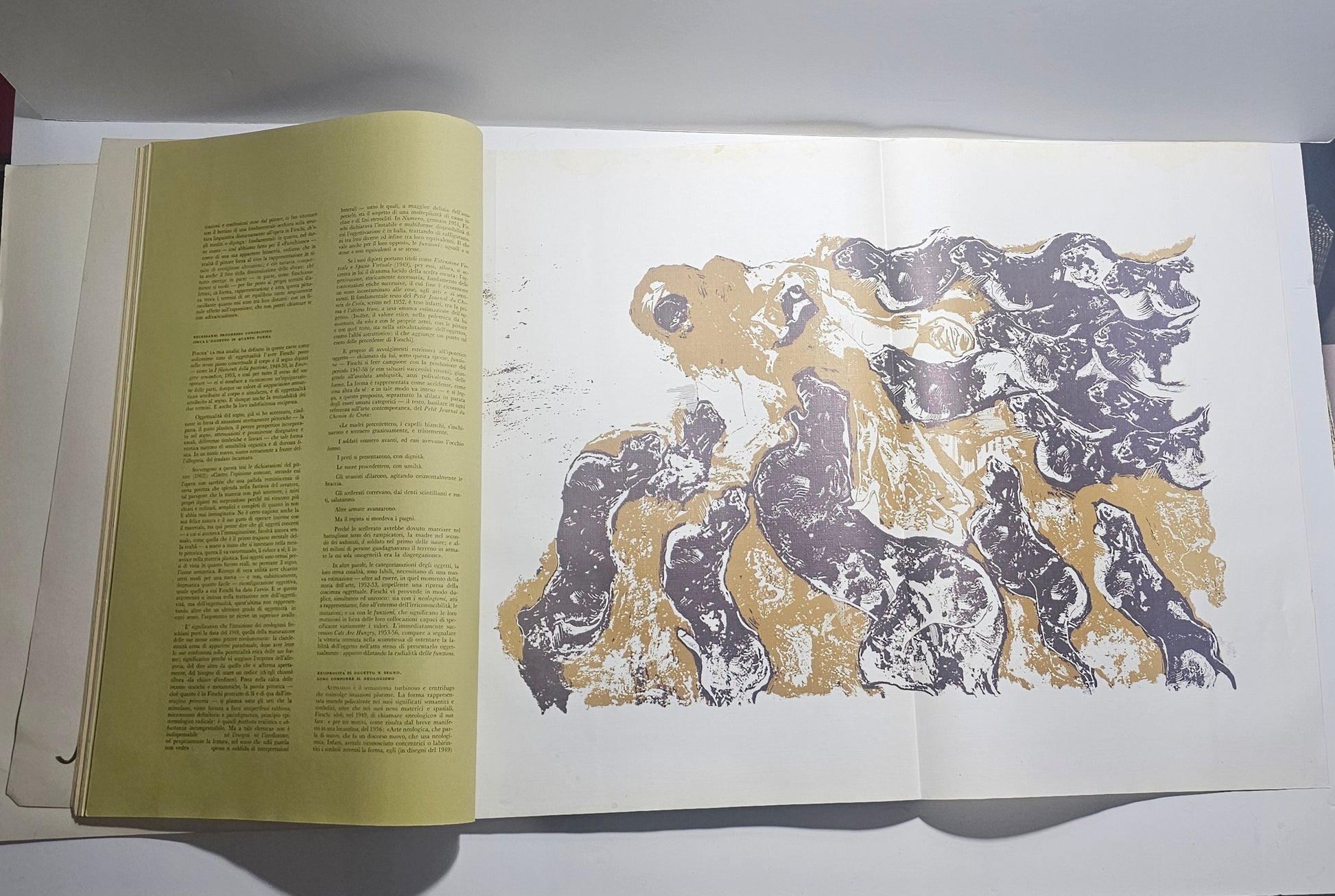 Illustrazione interna a doppia pagina  catalogo Giannetto Fieschi 1979 iolibrocarmine