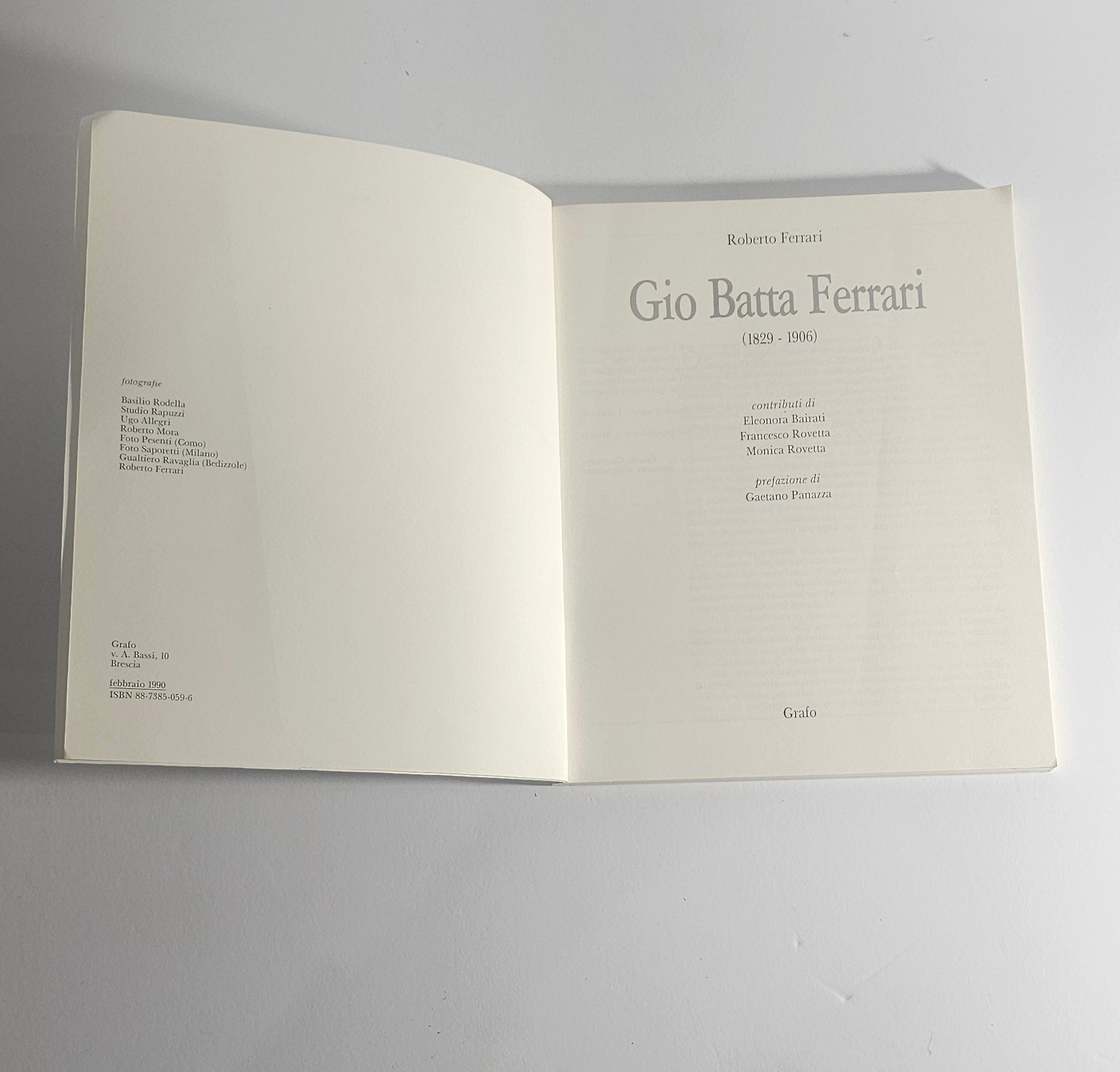 Pagine interne frontespizio libro Ferrari arte ottocento grafo io libro carmine
