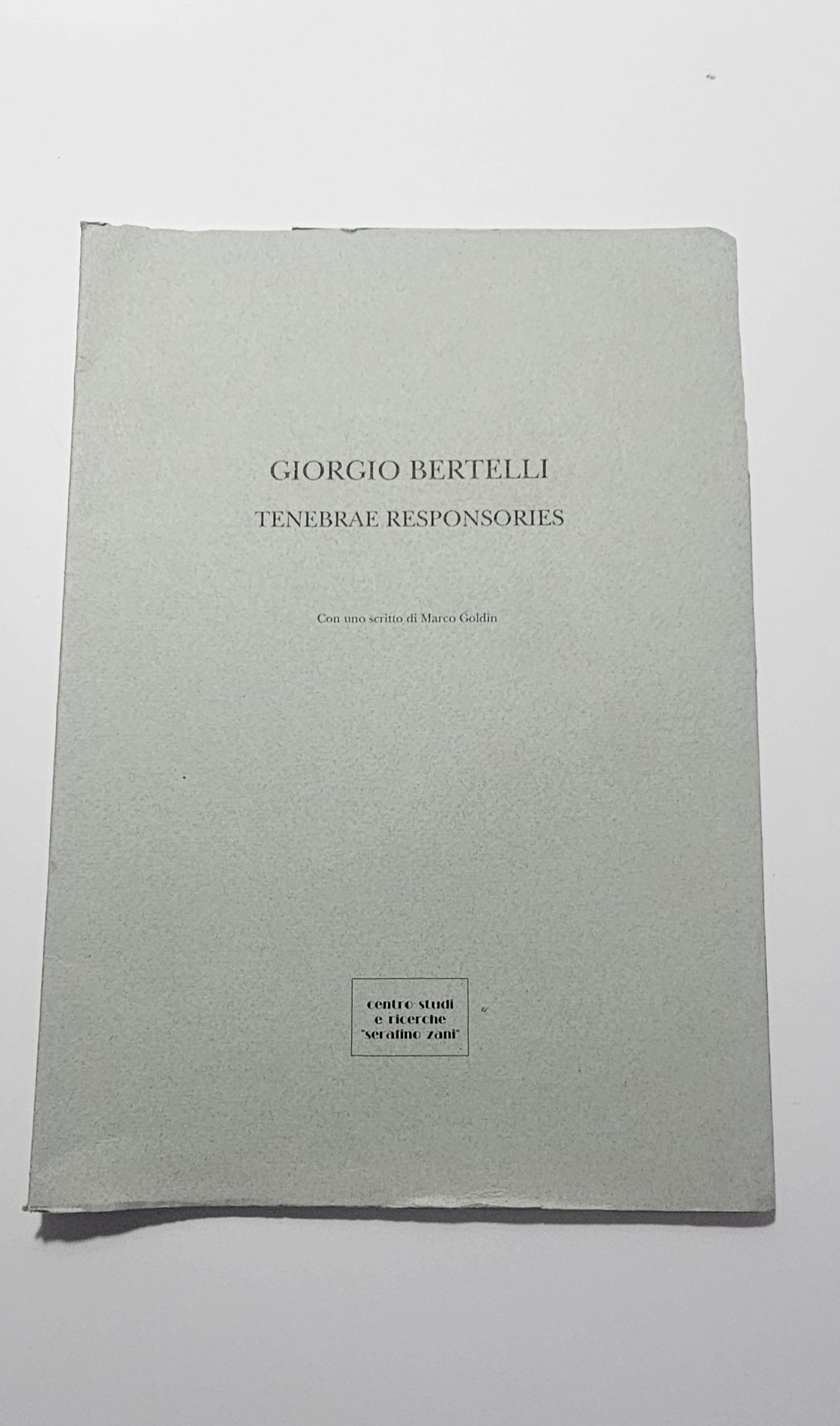 Libro Giorgio Bertelli Tenebrae Responsories arte sacra io libro carmine libreria antiquaria
