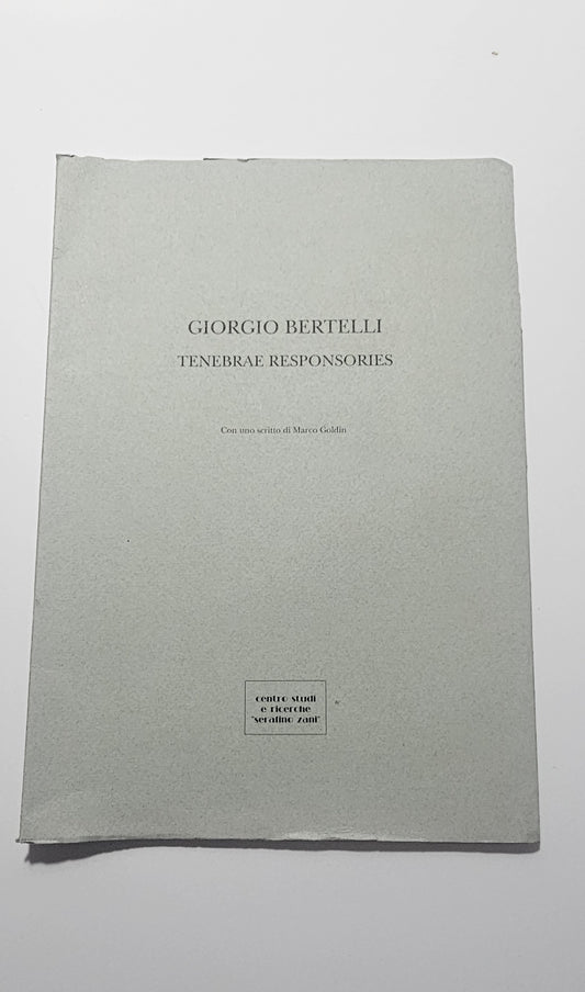 Libro Giorgio Bertelli Tenebrae Responsories arte sacra io libro carmine libreria antiquaria
