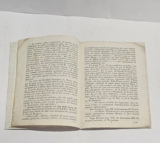 Giustificazione de Giudici alle Vettovaglie di Brescia – Proclama 1793