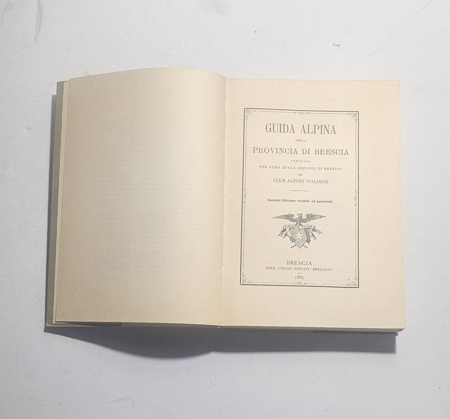 Frontespizio originale della Guida Alpina della Provincia di Brescia ristampa anastatica iolibrocarmine