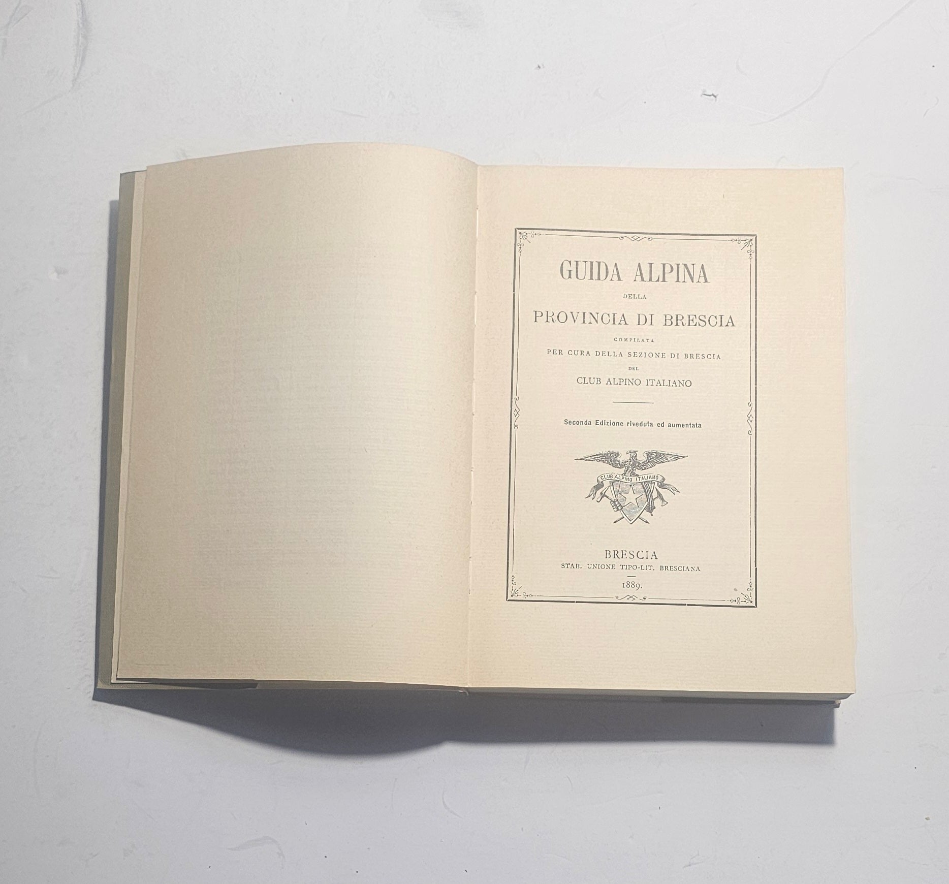 Frontespizio originale della Guida Alpina della Provincia di Brescia ristampa anastatica iolibrocarmine