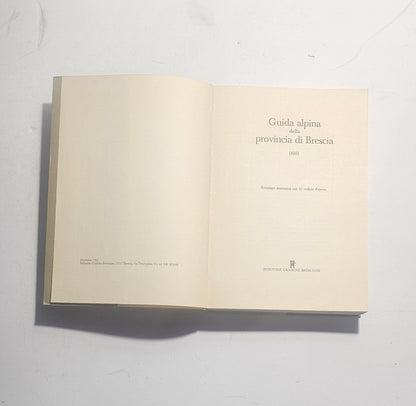 Frontespizio della Guida Alpina della Provincia di Brescia ristampa anastatica iolibrocarmine