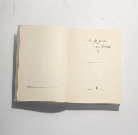 Frontespizio della Guida Alpina della Provincia di Brescia ristampa anastatica iolibrocarmine