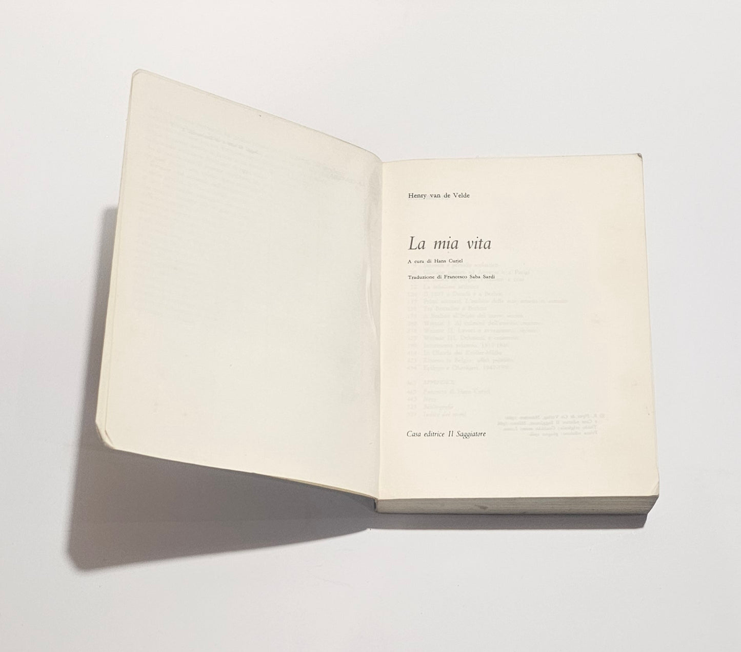 Libro Henry Van de Velde La mia vita Il Saggiatore frontespizio