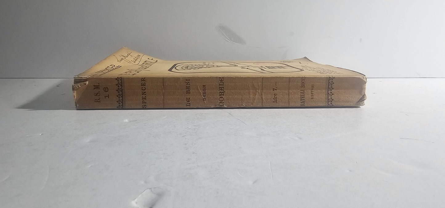 Dorso originale Le Basi della Morale Fratelli Bocca 1904 iolibrocarmine