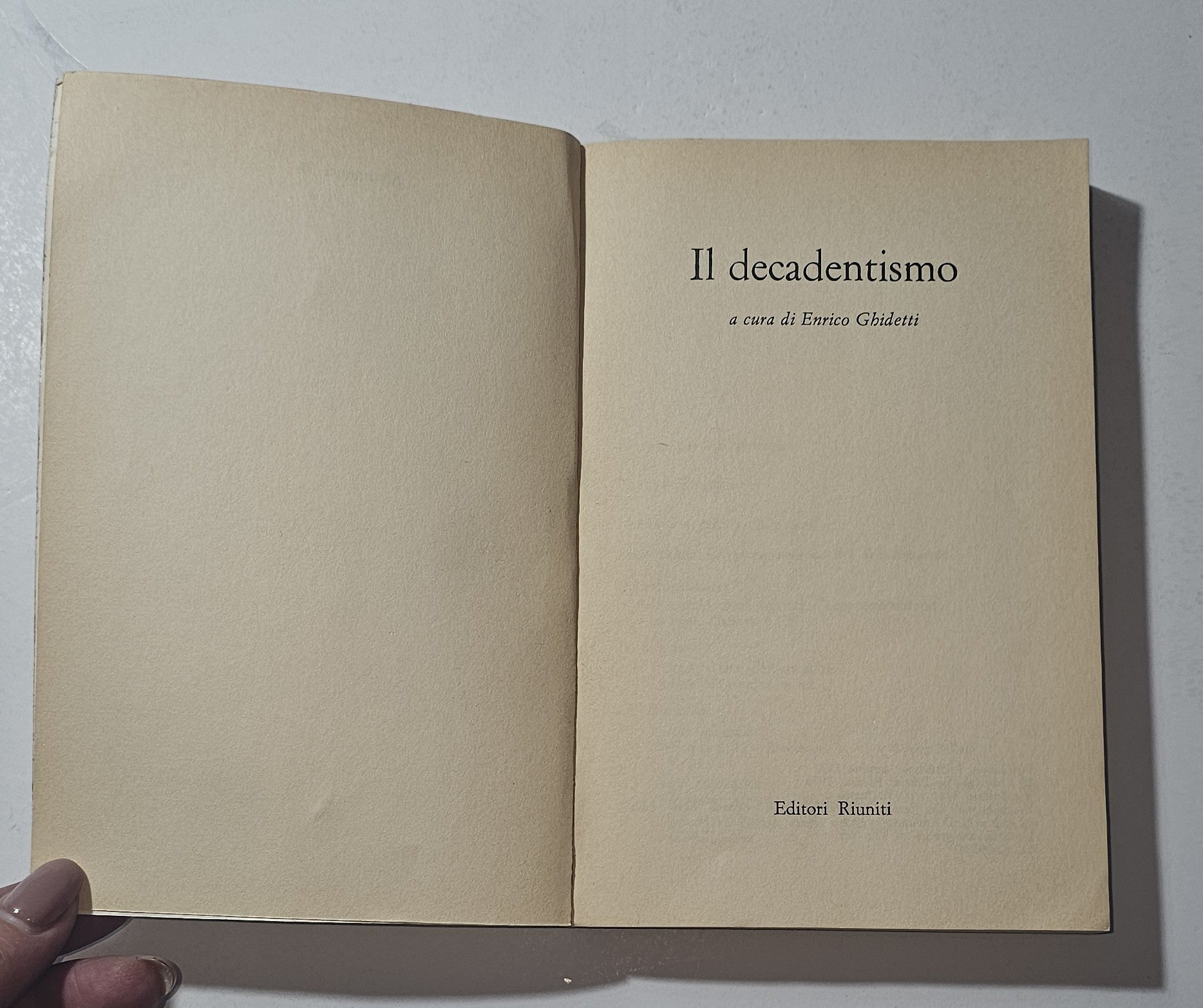 Frontespizio del libro Il Decadentismo di Enrico Ghidetti io libro carmine