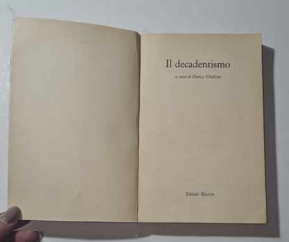 Frontespizio del libro Il Decadentismo di Enrico Ghidetti io libro carmine